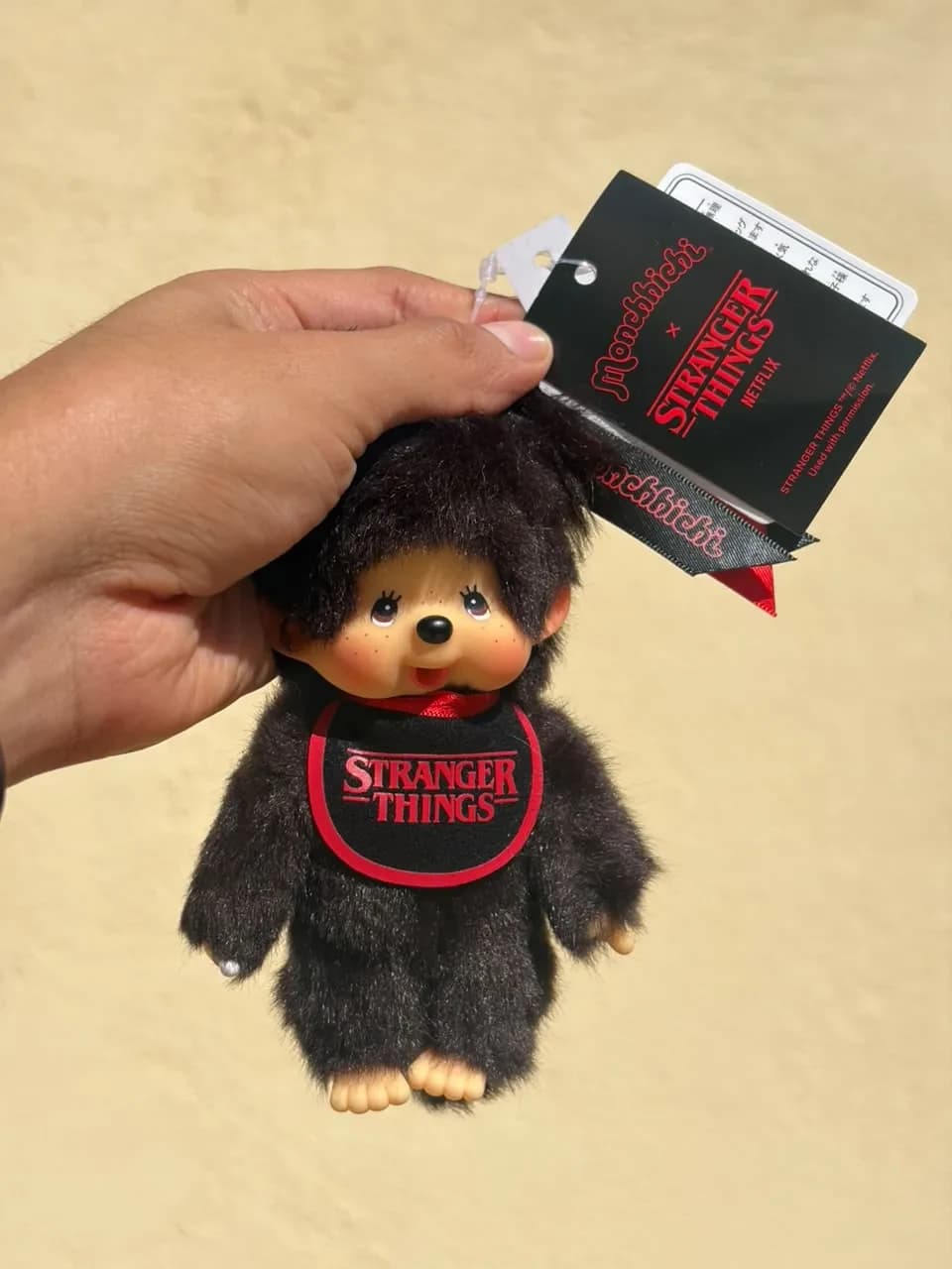 Monchhichi · Stranger Things Collaboration Keychain Plush (Black Edition)